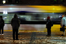 People waiting for train