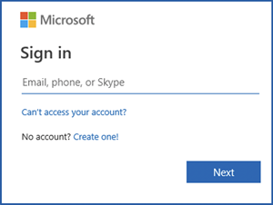 Scereengrab of the Microsoft sign-in popup. Details in text on the page.