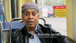 Rochelle James, Metro Transit Customer. Link to more information and a video interview.
